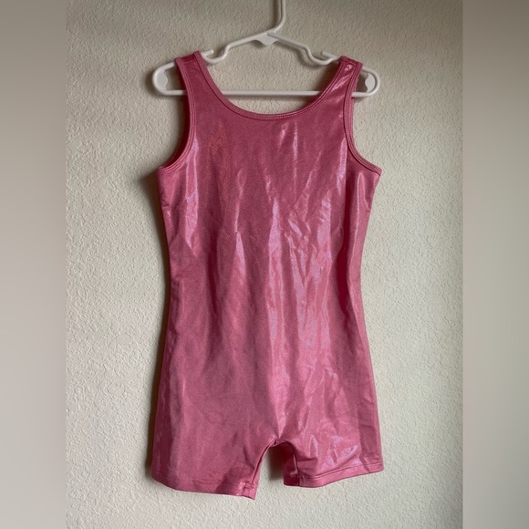 Luose Pink Shiny Sleeveless Leotard size S 6/7 - Picture 4 of 4
